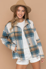 Load image into Gallery viewer, Brushed Plaid Shacket with Pockets