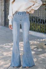 Load image into Gallery viewer, Washed Elastic Waist Flare Jeans