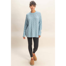 Load image into Gallery viewer, Crew Neck Cable Knit Sweater
