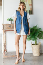 Load image into Gallery viewer, Oversized Denim Vest w/ Pockets