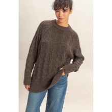 Load image into Gallery viewer, Crew Neck Cable Knit Sweater