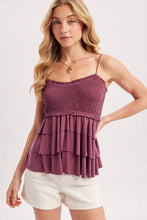 Load image into Gallery viewer, Tiered Ruffle Babydoll Tank