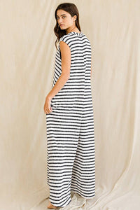 Wide Leg Stripe Knit Jumper