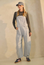 Load image into Gallery viewer, Pinstriped Barrel-leg Overalls