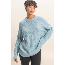 Load image into Gallery viewer, Crew Neck Cable Knit Sweater