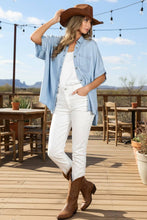 Load image into Gallery viewer, Oversized Button Up Chambray Shirt