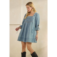 Load image into Gallery viewer, Denim Smocked Babydoll Dress