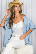 Load image into Gallery viewer, Oversized Button Up Chambray Shirt