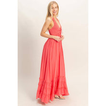 Load image into Gallery viewer, Halter Neck Smocked Maxi Dress