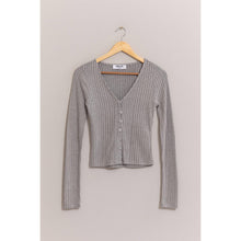 Load image into Gallery viewer, Brushed Ribbed Button-Front Top