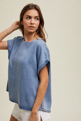 Denim boxy top