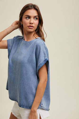 Denim boxy top