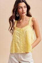Load image into Gallery viewer, Cotton Pintucked Lace Tank