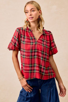 Christmas Party Plaid Top