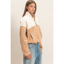 Load image into Gallery viewer, Fleece Color Contrast Half Zip Pullover