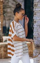 Load image into Gallery viewer, Striped Short Sleeve Sweater