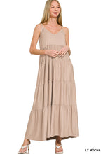 Load image into Gallery viewer, Cami Maxi Tiered Dress With Side Pockets
