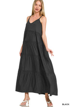 Load image into Gallery viewer, Cami Maxi Tiered Dress With Side Pockets
