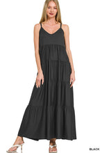 Load image into Gallery viewer, Cami Maxi Tiered Dress With Side Pockets