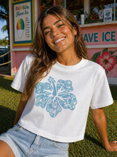 Load image into Gallery viewer, Hibiscus Flower Cropped T-Shirt