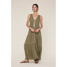 Load image into Gallery viewer, Olive Button Up Maxi Dress