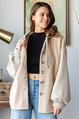 Sherpa Mix Hooded Shacket