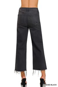 High-Rise Black Crop Jeans