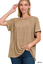 Load image into Gallery viewer, Ribbed Dolman Top