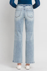 Tummy Control Mid Rise Slim Wide Jeans