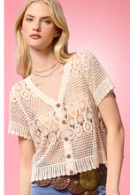 Load image into Gallery viewer, Crochet Button Down Cardigan