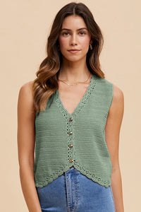 Crochet Button Vest