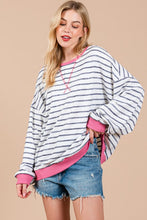 Load image into Gallery viewer, Striped Knit Drop Shoulder Sweater