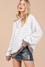 Load image into Gallery viewer, Striped Knit Drop Shoulder Sweater