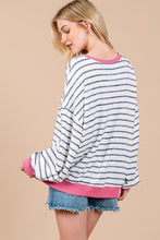 Load image into Gallery viewer, Striped Knit Drop Shoulder Sweater