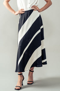 Striped Midi Skirt