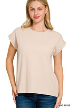 Load image into Gallery viewer, Cotton Rolled Sleeve Basic Tee