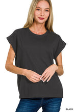 Load image into Gallery viewer, Cotton Rolled Sleeve Basic Tee