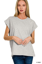 Load image into Gallery viewer, Cotton Rolled Sleeve Basic Tee