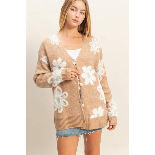 Floral Soft Sweater Cardigan
