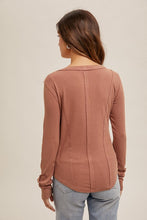 Load image into Gallery viewer, Boatneck Ribbed Henley