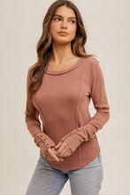 Load image into Gallery viewer, Boatneck Ribbed Henley