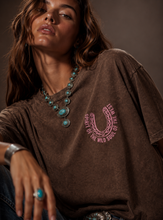Load image into Gallery viewer, Country Roots Mineral Brown Puff-Print T-Shirt: COFFEE / Contemporary / ML