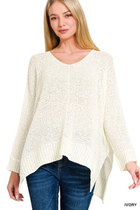 Lightweight Dolman V-neck Sweater