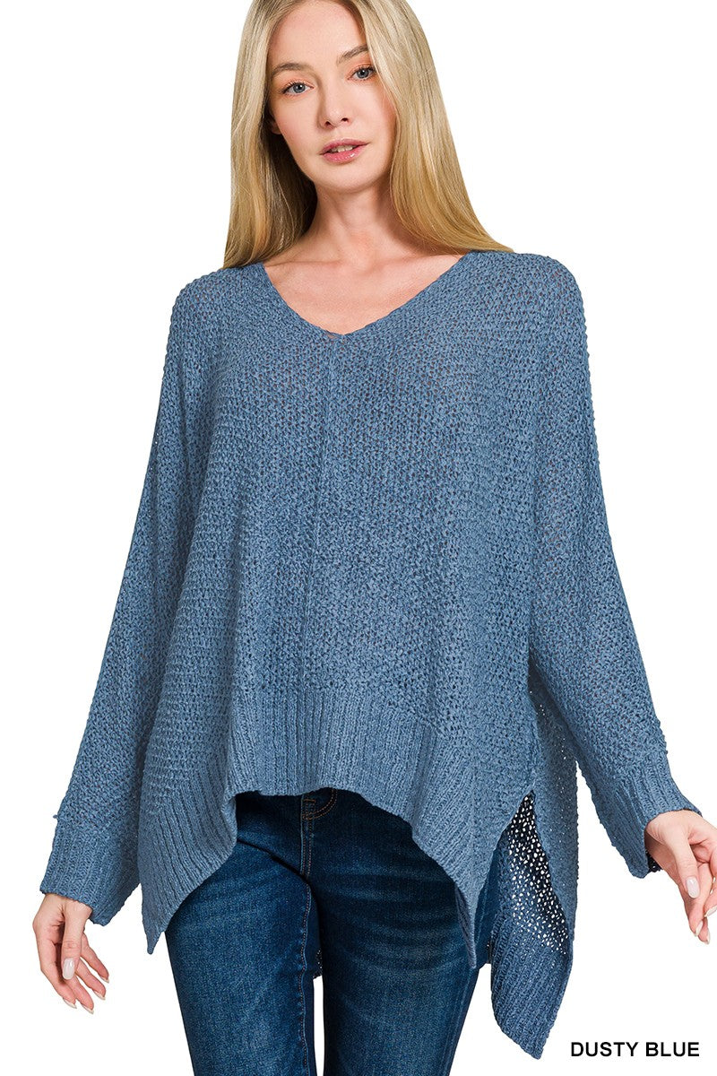 Lightweight Dolman V-neck Sweater