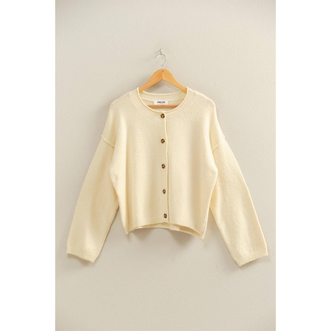 Relaxed Fit Button-Down Cardigan Sweater