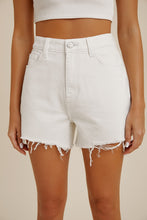 Load image into Gallery viewer, White Stretch Denim Shorts