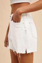 Load image into Gallery viewer, White Stretch Denim Shorts
