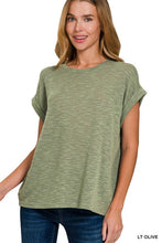 Load image into Gallery viewer, Hacci Rolled Sleeve Tee