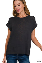 Load image into Gallery viewer, Hacci Rolled Sleeve Tee