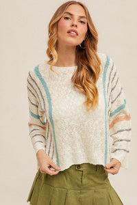 Stripe Bell Sleeve Sweater